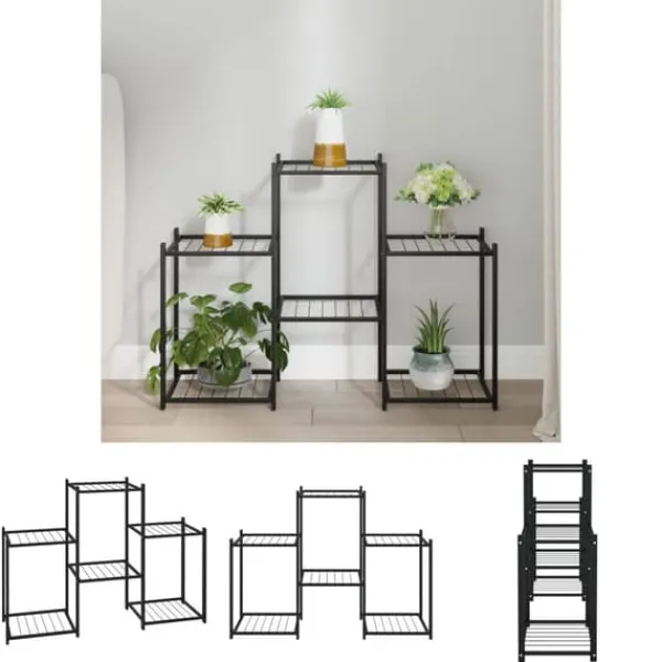 Discount The Living Store blomsterstativ 83x25x60 cm jern sort - Planteborde Plantestativer