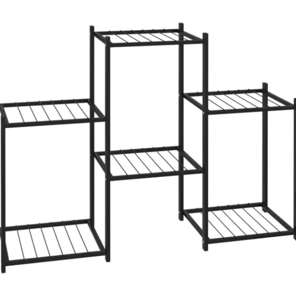 Discount The Living Store blomsterstativ 83x25x60 cm jern sort - Planteborde Plantestativer
