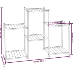 Discount The Living Store blomsterstativ 83x25x60 cm jern sort - Planteborde Plantestativer