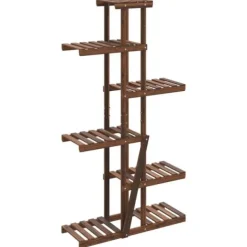 Best The Living Store blomsterstativ 175x25x140,5 cm massivt fyrretræ - Planteborde Krukker & Plantebeholdere