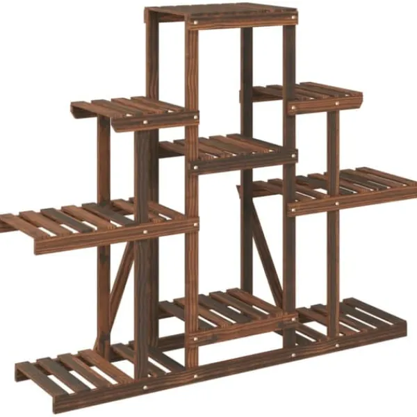 Plantestativer^The Living Store blomsterstativ 110x25x98 cm massivt fyrretræ - Planteborde