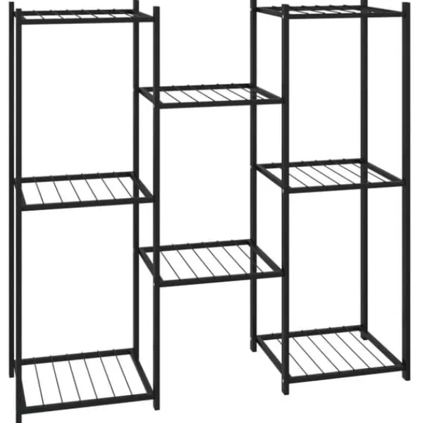 Plantestativer^The Living Store blomsterstativ 83x25x80 cm jern sort - Planteborde