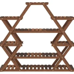 Plantestativer^The Living Store blomsterstativ 110x25x105 cm massivt fyrretræ - Planteborde