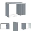 Skure, Garager & Carports^The Living Store brændeskur 245x98x159 cm galvaniseret stål grå - Skure & Redskabsskure