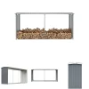 Tilbehør Til Brændeovne & Pejse^The Living Store brændeskur til haven galvaniseret stål 330 x 92 x 153 cm grå - Brændekurve – tilbehør