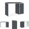 Hot The Living Store brændeskur 245x98x159 cm galvaniseret stål antracitgrå - Skure & Redskabsskure Skure, Garager & Carports