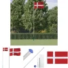 Flag & Vindposer^The Living Store Danmark flag og flagstang 6,23 m aluminium - Flag & vimpler