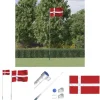 Outlet The Living Store Danmark flag og flagstang 5,55 m aluminium - Flag & vimpler Flag & Vindposer
