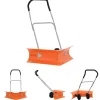 The Living Store dobbeltvinklet sneskovl med udvideligt håndtag stål orange - Sneskovle Snerydning