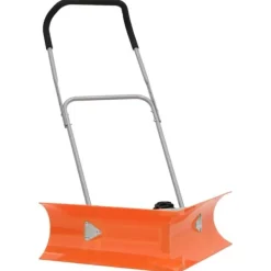 The Living Store dobbeltvinklet sneskovl med udvideligt håndtag stål orange - Sneskovle Snerydning