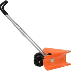 The Living Store dobbeltvinklet sneskovl med udvideligt håndtag stål orange - Sneskovle Snerydning