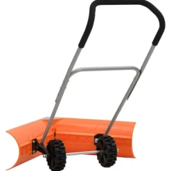 The Living Store dobbeltvinklet sneskovl med udvideligt håndtag stål orange - Sneskovle Snerydning