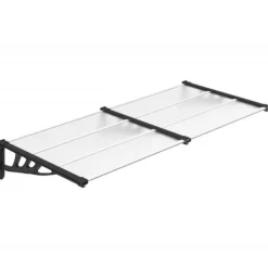 Hot The Living Store dørbaldakin 199x90 cm polycarbonat sort og transparent - Markiser Telte & Lysthuse