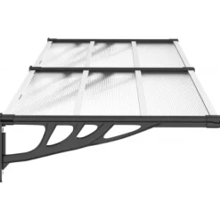 Hot The Living Store dørbaldakin 199x90 cm polycarbonat sort og transparent - Markiser Telte & Lysthuse