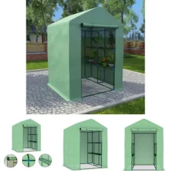 Best The Living Store drivhus med hylder 143x143x195 cm stål - Drivhuse Drivhus
