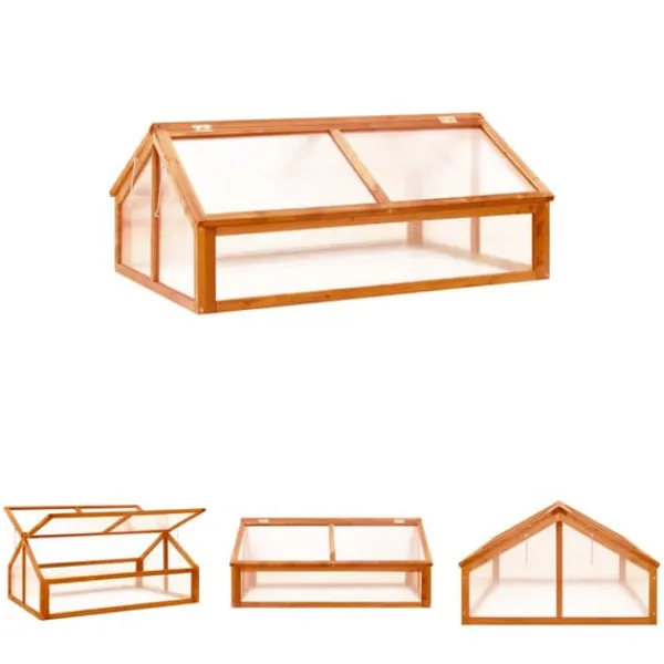 Online The Living Store drivhus 114x80x50 cm fyrretræ brun - Drivhuse Drivhus