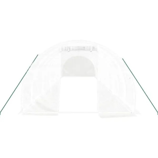 Outlet The Living Store drivhus med stålstel 36 m² 12x3x2 m hvid - Drivhuse Drivhus
