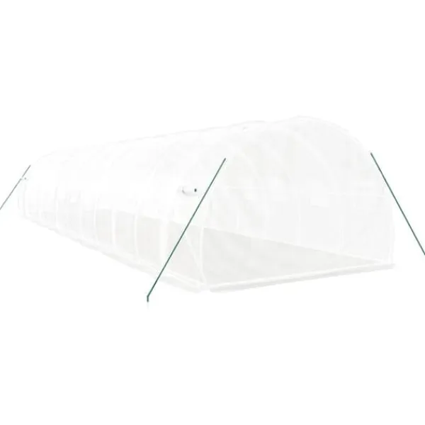 Outlet The Living Store drivhus med stålstel 36 m² 12x3x2 m hvid - Drivhuse Drivhus