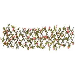 Buer, Spalier, Lysthuse Uden Tag^The Living Store espalier med kunstig vedbend 180x20 cm udvidelig mørk pink - Havehegn