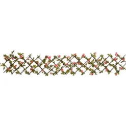 Buer, Spalier, Lysthuse Uden Tag^The Living Store espalier med kunstig vedbend 180x20 cm udvidelig mørk pink - Havehegn