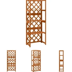 Clearance The Living Store espalier med hylder 55x30x140 cm massivt grantræ - Havebuer, espalierer & pergolaer Buer, Spalier, Lysthuse Uden Tag