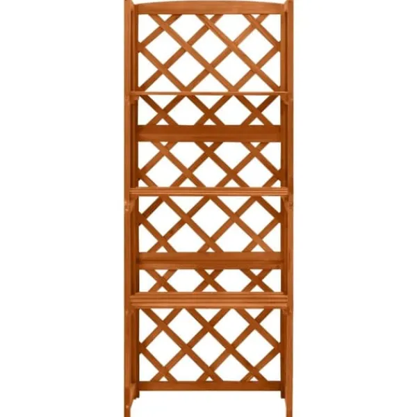Clearance The Living Store espalier med hylder 55x30x140 cm massivt grantræ - Havebuer, espalierer & pergolaer Buer, Spalier, Lysthuse Uden Tag