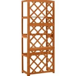 Clearance The Living Store espalier med hylder 55x30x140 cm massivt grantræ - Havebuer, espalierer & pergolaer Buer, Spalier, Lysthuse Uden Tag