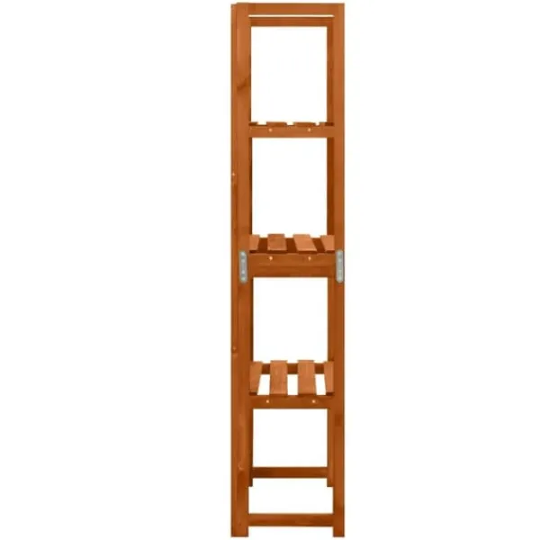 Clearance The Living Store espalier med hylder 55x30x140 cm massivt grantræ - Havebuer, espalierer & pergolaer Buer, Spalier, Lysthuse Uden Tag