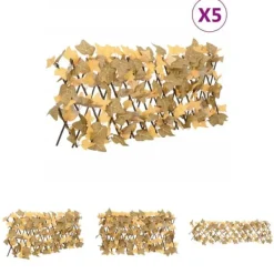 Buer, Spalier, Lysthuse Uden Tag^The Living Store espalierer med kunstige ahornblade 5 stk. 180x30 cm orange - Havehegn