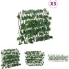 Online The Living Store espalier 5 stk. med kunstige vinblade 190x60 cm udvidelig grøn - Havehegn Buer, Spalier, Lysthuse Uden Tag