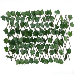 Online The Living Store espalier 5 stk. med kunstige vinblade 190x60 cm udvidelig grøn - Havehegn Buer, Spalier, Lysthuse Uden Tag