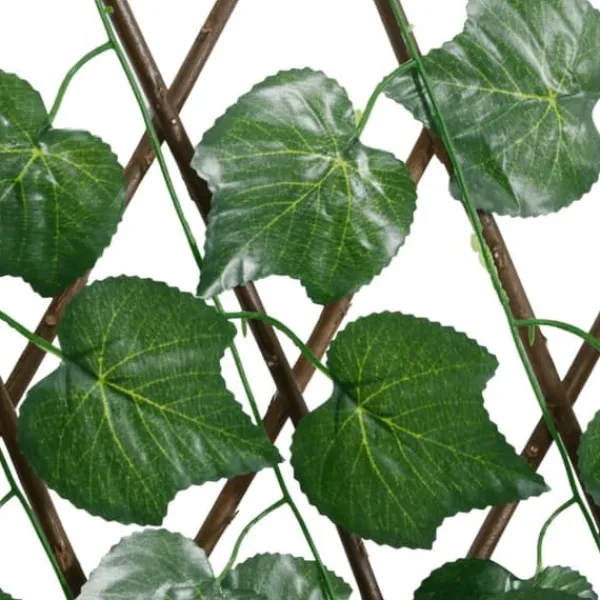 Online The Living Store espalier 5 stk. med kunstige vinblade 190x60 cm udvidelig grøn - Havehegn Buer, Spalier, Lysthuse Uden Tag