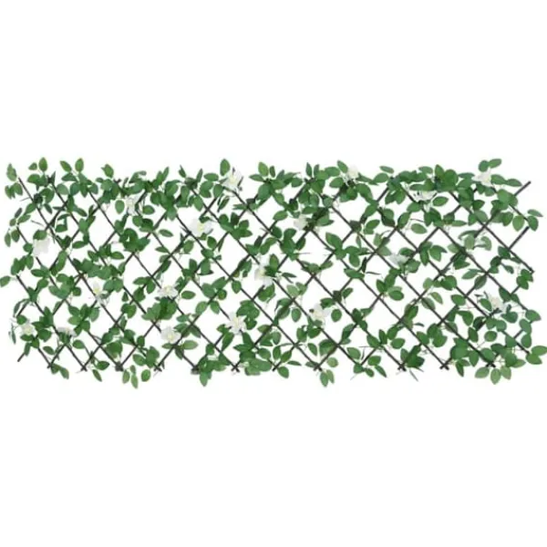 Buer, Spalier, Lysthuse Uden Tag^The Living Store espalier med kunstig vedbend 186x30 cm udvidelig grøn - Havehegn