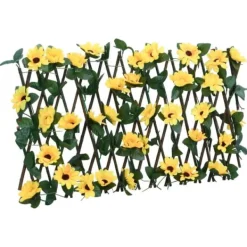 Sale The Living Store espalierer med kunstig vedbend 5 stk. 180x20 cm udvidelig gul - Havehegn Buer, Spalier, Lysthuse Uden Tag