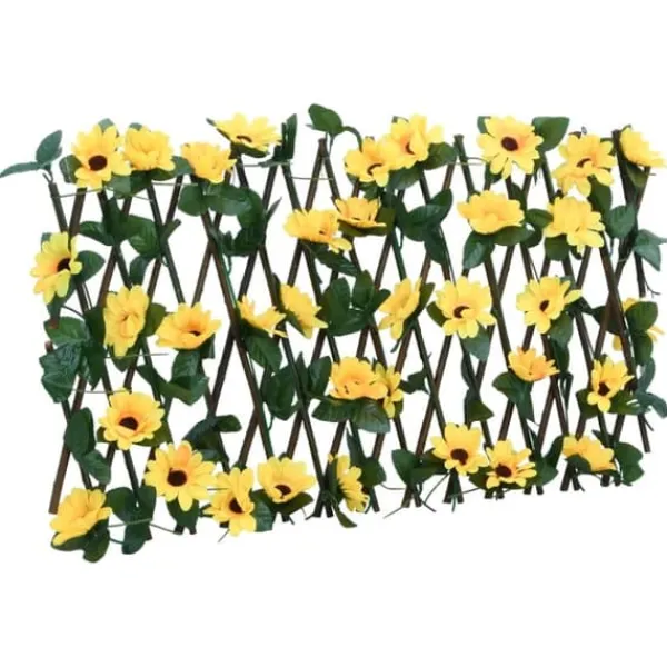 Sale The Living Store espalierer med kunstig vedbend 5 stk. 180x20 cm udvidelig gul - Havehegn Buer, Spalier, Lysthuse Uden Tag