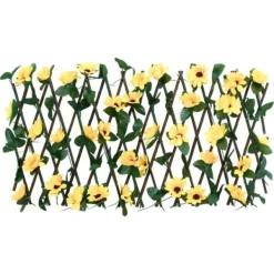 Sale The Living Store espalierer med kunstig vedbend 5 stk. 180x20 cm udvidelig gul - Havehegn Buer, Spalier, Lysthuse Uden Tag
