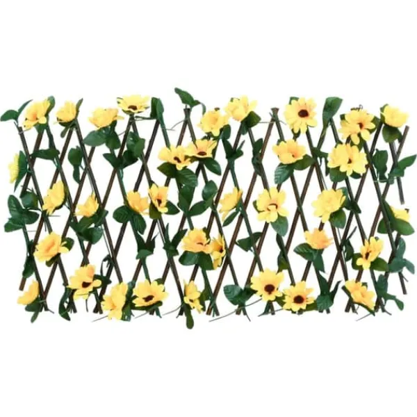 Sale The Living Store espalierer med kunstig vedbend 5 stk. 180x20 cm udvidelig gul - Havehegn Buer, Spalier, Lysthuse Uden Tag