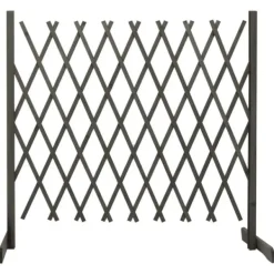 Buer, Spalier, Lysthuse Uden Tag^The Living Store espalier til haven 180x100 cm massivt fyrretræ grå - Havehegn