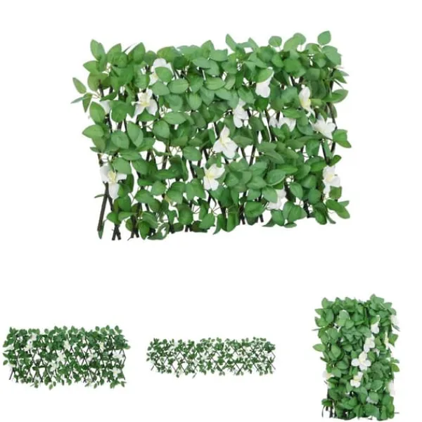 Buer, Spalier, Lysthuse Uden Tag^The Living Store espalier med kunstig vedbend 180x30 cm udvidelig grøn - Havehegn