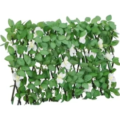 Buer, Spalier, Lysthuse Uden Tag^The Living Store espalier med kunstig vedbend 180x30 cm udvidelig grøn - Havehegn