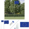 Flag & Vindposer^The Living Store Europaflag og flagstang 6,23 m aluminium - Flag & vimpler