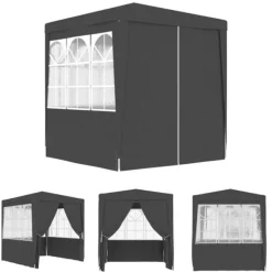 New The Living Store festtelt med sidevægge 2x2 m 90 g/m² antracitgrå - Festtelte & havepavilloner Telte & Lysthuse