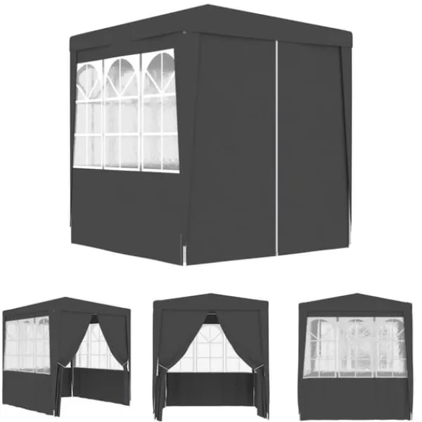 New The Living Store festtelt med sidevægge 2x2 m 90 g/m² antracitgrå - Festtelte & havepavilloner Telte & Lysthuse