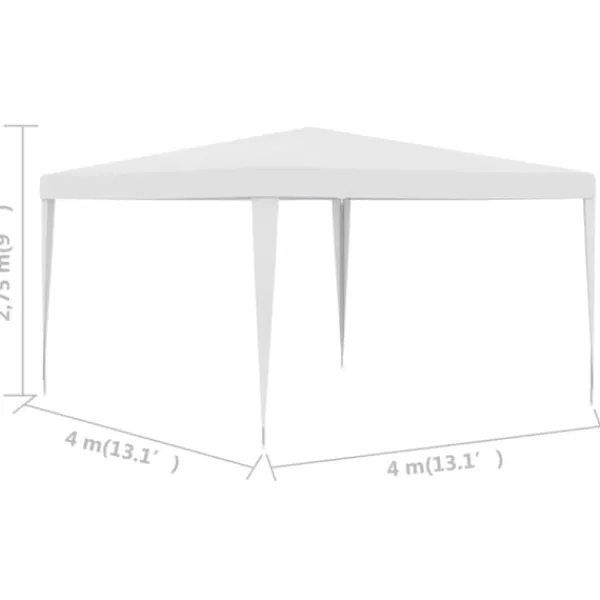 Telte & Lysthuse^The Living Store festtelt 4x4 m hvid - Festtelte & havepavilloner