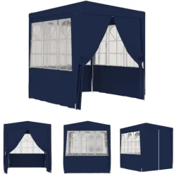 Best The Living Store festtelt med sidevægge 2,5x2,5 m 90 g/m² blå - Festtelte & havepavilloner Telte & Lysthuse