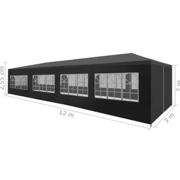 Telte & Lysthuse^The Living Store festtelt 3 x 12 m antracitgrå - Festtelte & havepavilloner