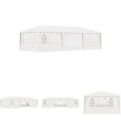 Telte & Lysthuse^The Living Store festtelt med sidevægge 4x9 m 90 g/m² hvid - Festtelte & havepavilloner