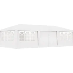 Telte & Lysthuse^The Living Store festtelt med sidevægge 4x9 m 90 g/m² hvid - Festtelte & havepavilloner