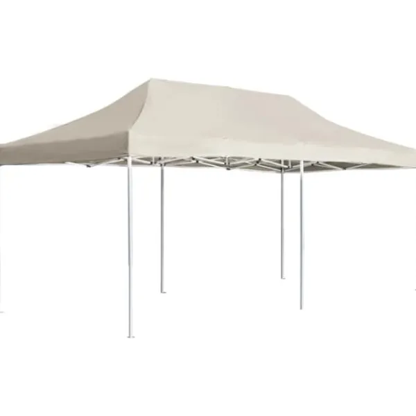 Sale The Living Store foldbart festtelt aluminium 6 x 3 m cremefarvet - Festtelte & havepavilloner Telte & Lysthuse