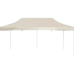 Sale The Living Store foldbart festtelt aluminium 6 x 3 m cremefarvet - Festtelte & havepavilloner Telte & Lysthuse